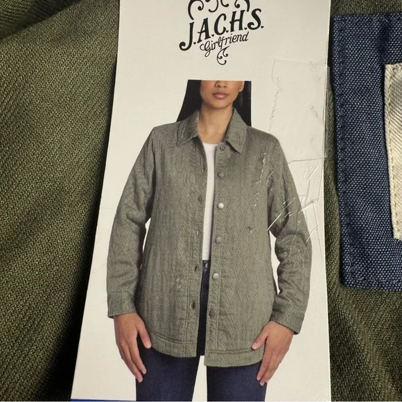 Jachs Girlfriend Ladies’ Olive Large Quilted Chore Jacket - Picture 3 of 16